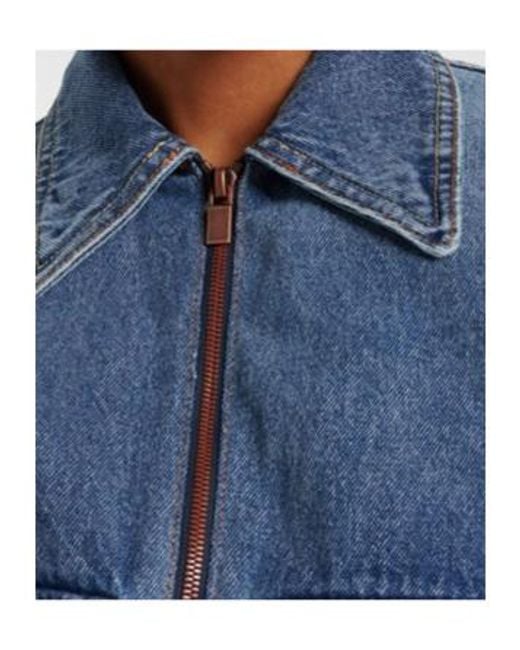 Magda Butrym Blue Front Zip Denim Jacket