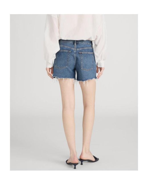FRAME Blue The Long Hang Shorts