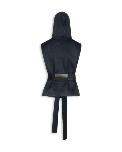 Alaïa Blue Alaïa Hooded Belted Gilet