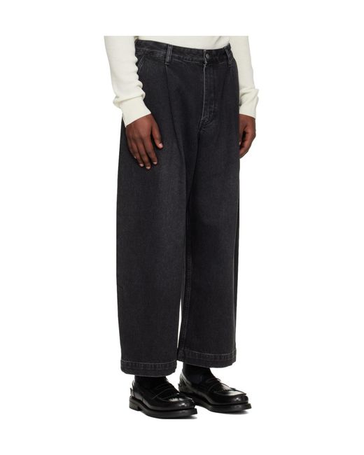 Studio Nicholson Black Puch Belt Loop Jeans for men