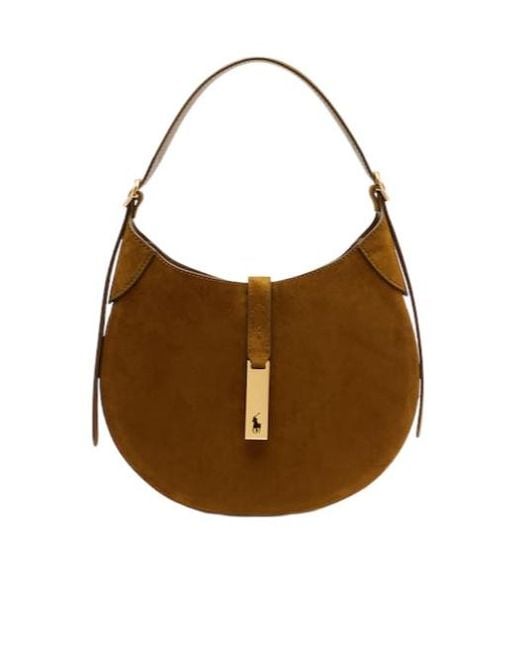 Polo Ralph Lauren Brown American Minimalist Luxury Single-Shoulder Bag