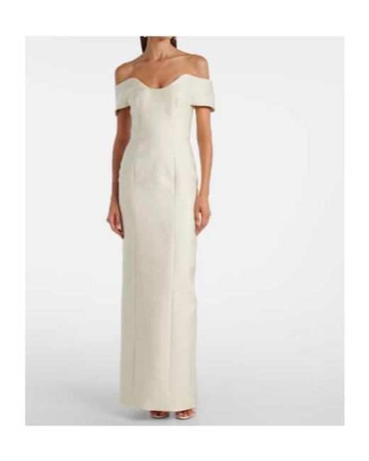 Emilia Wickstead White Aislinn Floral Pencil Cloque Gown