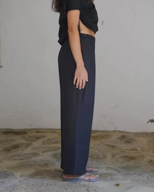 Baserange Black Elasticated Paorli Trousers
