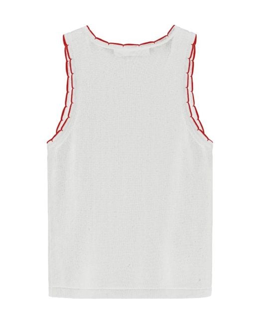 Marissa Chiara White Crew Neck Vest
