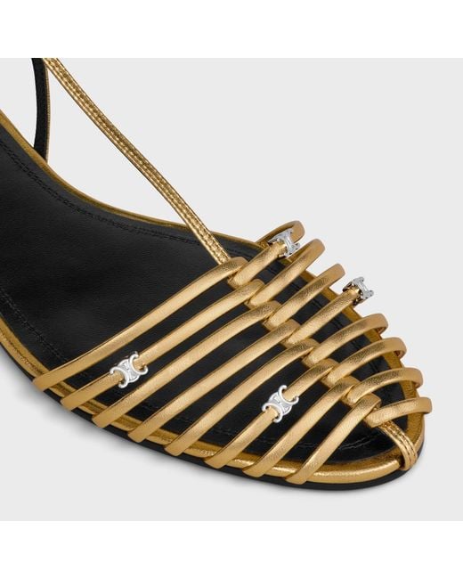 Céline Metallic Cage Flat Sandal