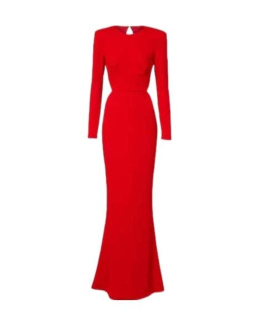 Stella McCartney Red Solid Crêpe Gown