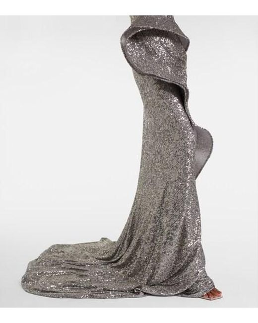 Maticevski Gray Glorious Sequined Gown
