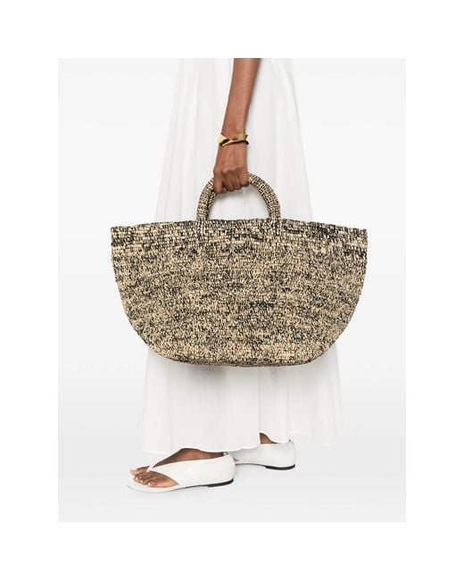 IBELIV Metallic Vanilla Woven Tote Bag