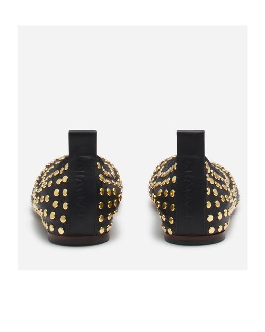 Lanvin Brown Embellished Ballerina Flats