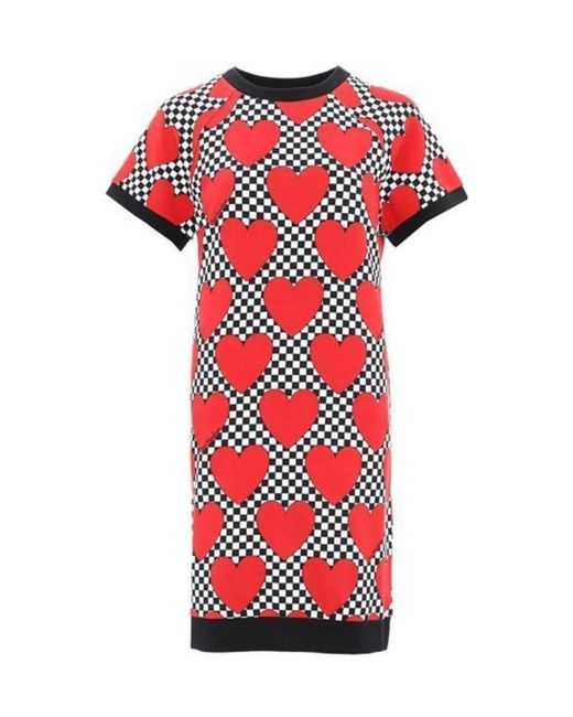 Moschino Red Love Printed T-Shirt Dress