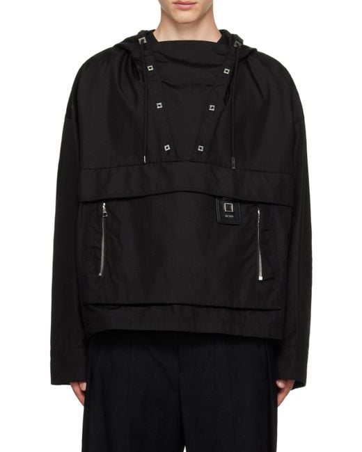 Wooyoungmi Black Hooded Long-Sleeved Casual Jacket for men