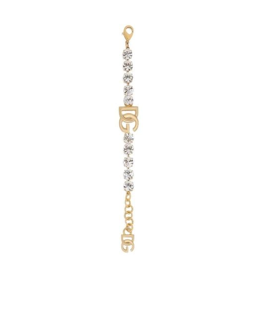 Dolce & Gabbana White Dg Embellished Bracelet