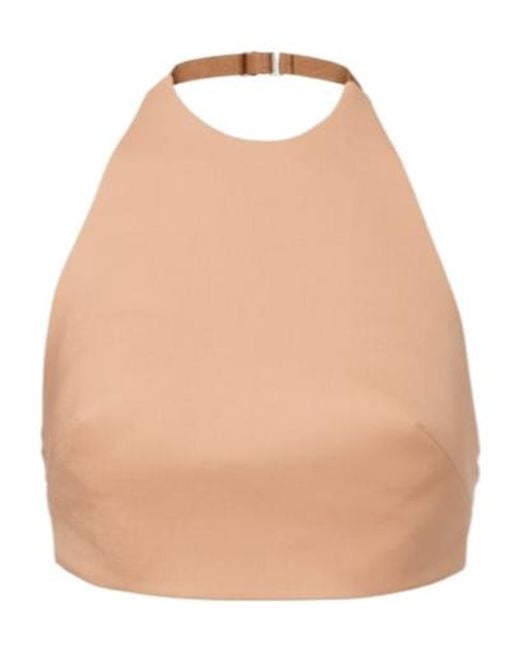 Mugler Natural Wool-Blend Crop Top