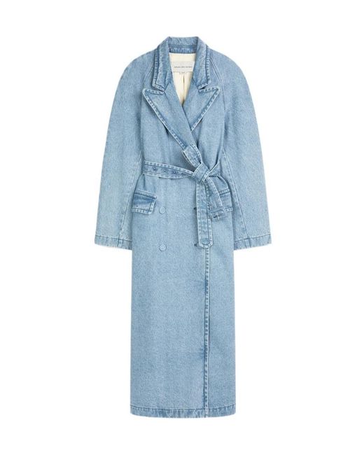 Dries Van Noten Blue Denim Trench Coat