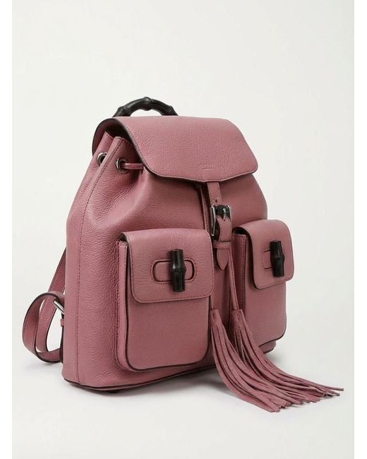 Gucci Red Tassel Detailed Backpack