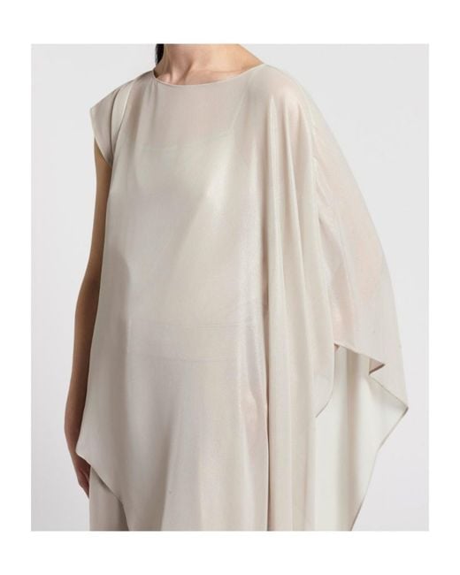 Peserico Natural Asymmetric Crewneck Blouse