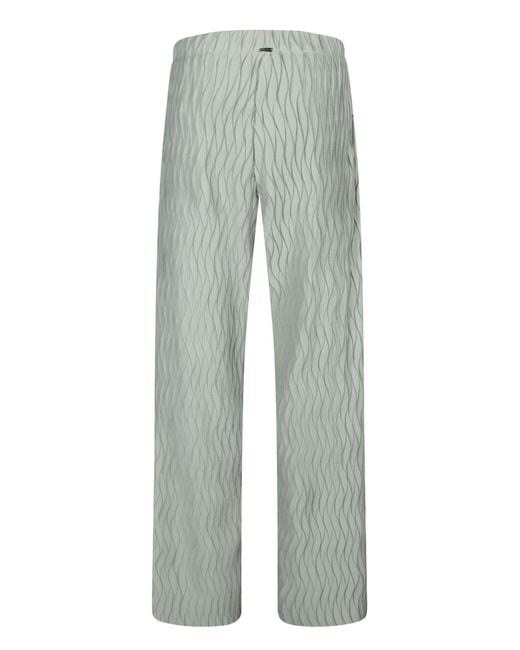Herno Gray Wrinkled-Effect Trousers