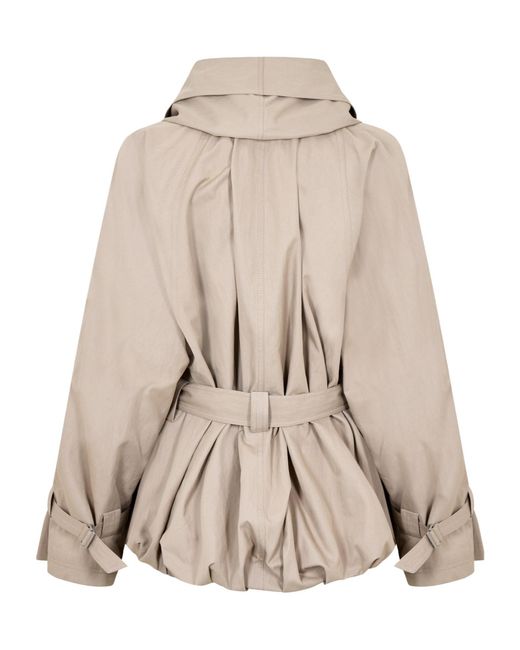 Magda Butrym Natural Khaki Lapel Cinched Waist Jacket