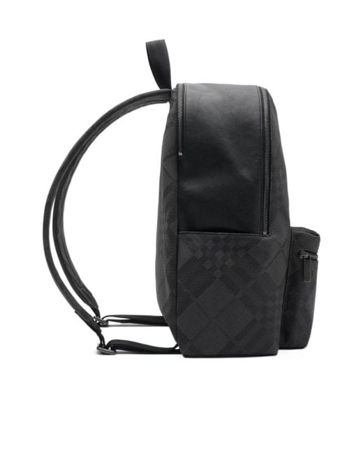 Burberry Black Chester Checked Backpack for men