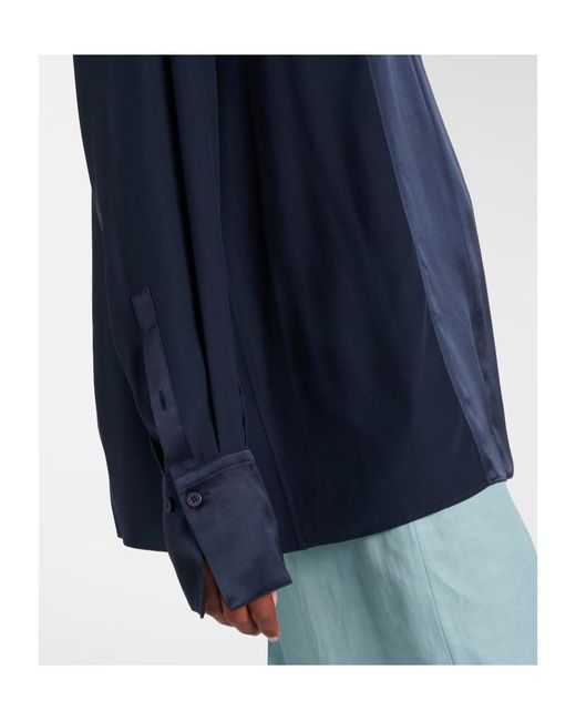 Joseph Blue Childs Silk Satin Shirt