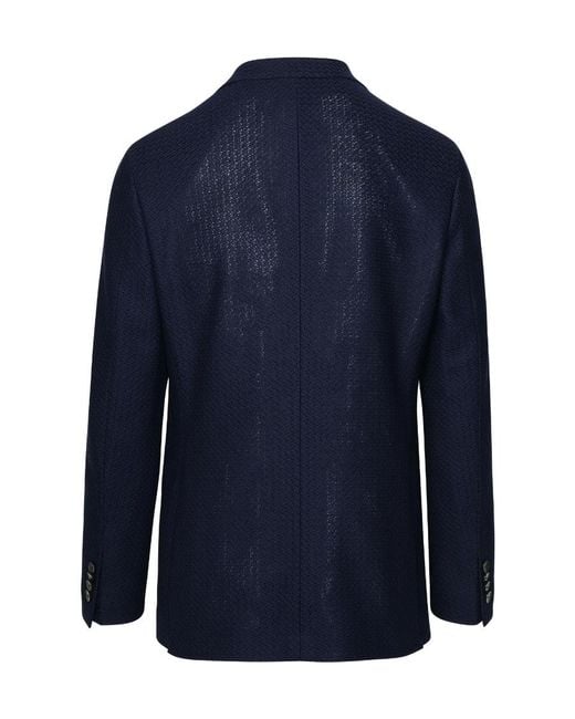 Etro Blue Single-Breasted Blazer for men