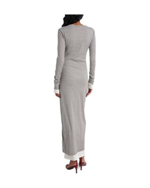 Jil Sander Gray Cotton Jersey Maxi Dress