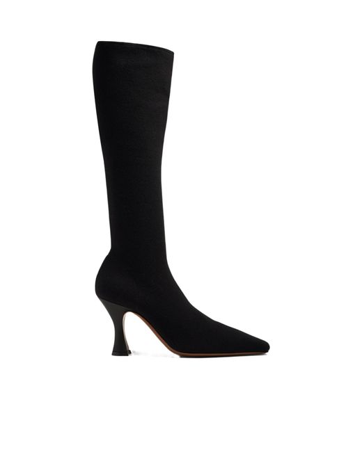 Neous Black Stretch Knitted Boots