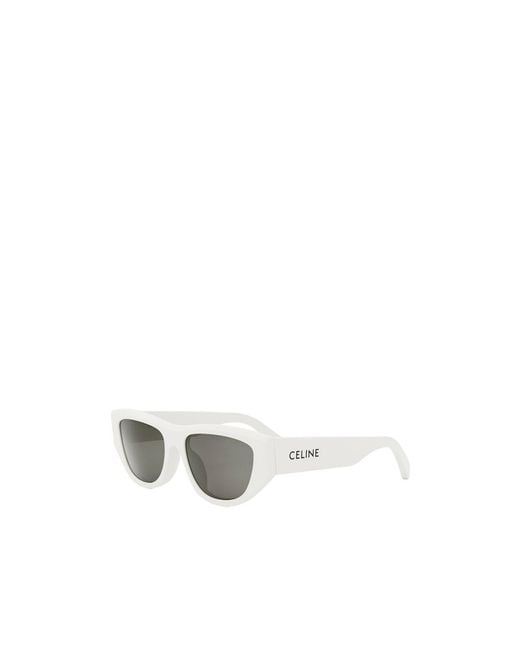 Céline White Geometric Frame Sunglasses for men