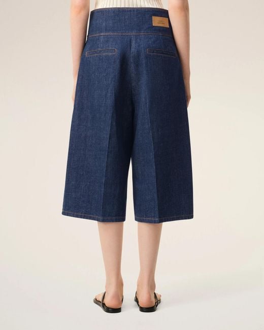 AMI Blue Ami Logo Patch Denim Shorts
