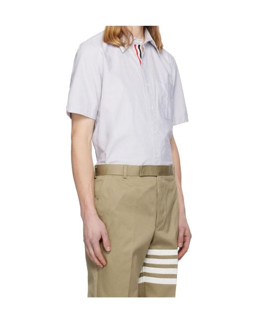 Thom Browne White Short-Sleeve Pocket Shirt for men