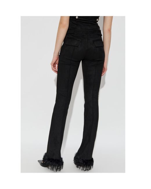 M I S B H V Black Feather-Trim Trousers