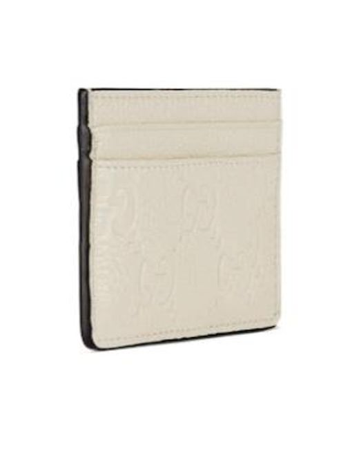 Gucci White Gg Emblem Card Case