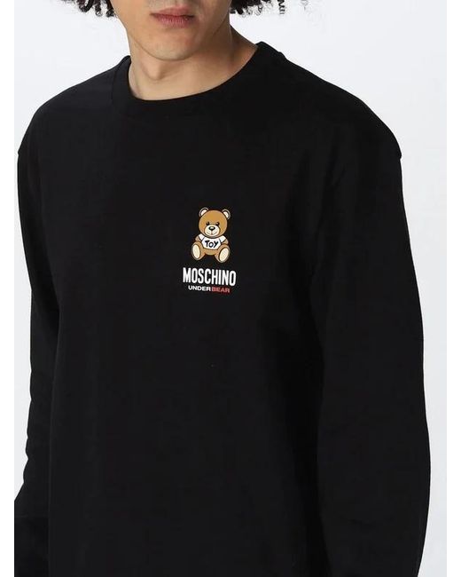 Moschino Black Teddy Bear Motif Sweatshirt for men