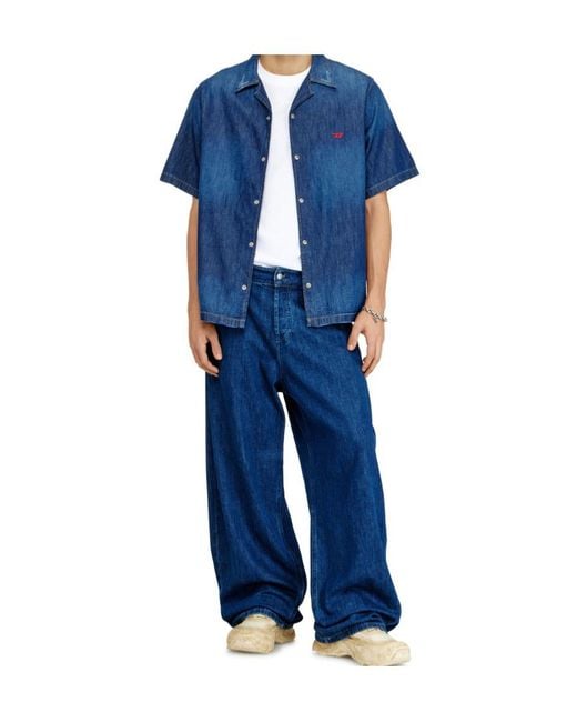 DIESEL Blue D Nabil Short-Sleeve Denim Shirt for men