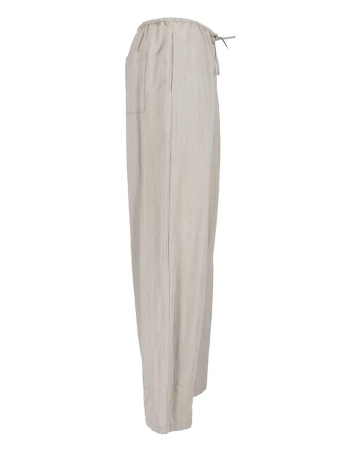 DUNST Gray Drawstring Wide-Leg Pants