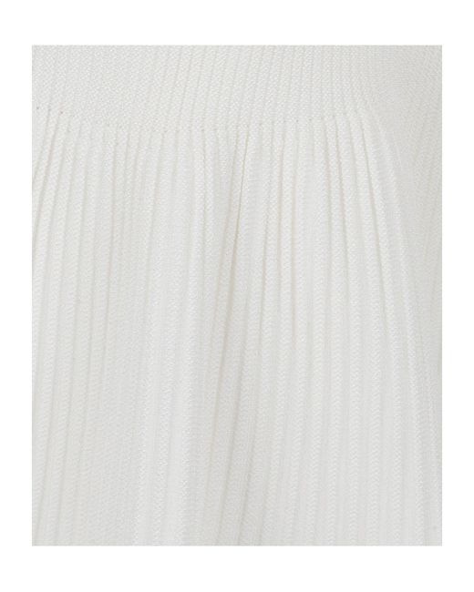 Balmain White Ribbed Halter Dress