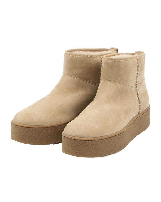 Hogan Natural Suede Shearling Boots
