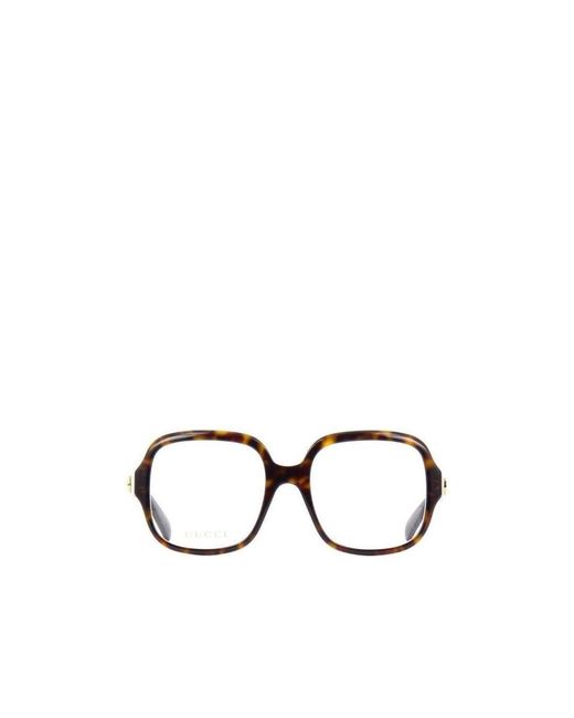 Gucci White Eyewear Square-Frame Glasses And Frames