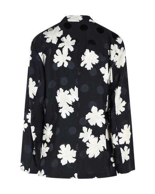 Dries Van Noten Black Double Breasted Floral Shirt Style Jacket for men
