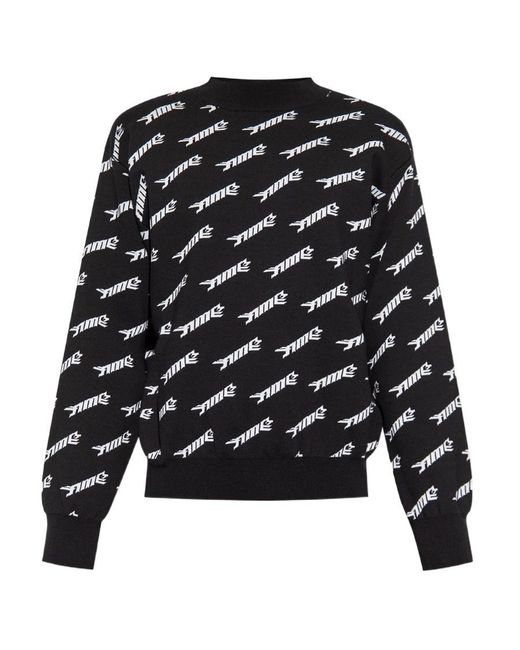 Ambush Black Allover Logo Intarsia Sweatshirt for men