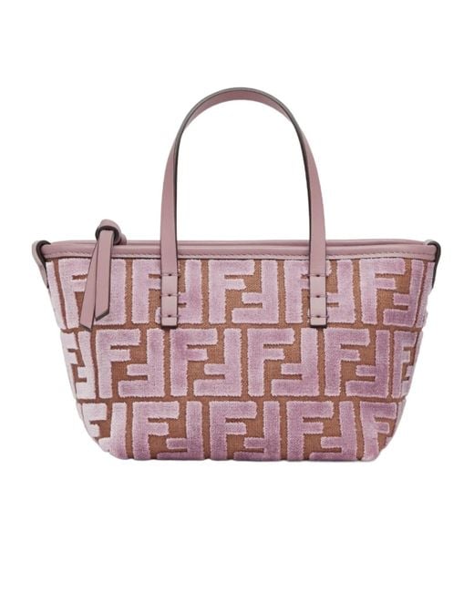 Fendi Pink Roll Monogram Mini Tote Bag