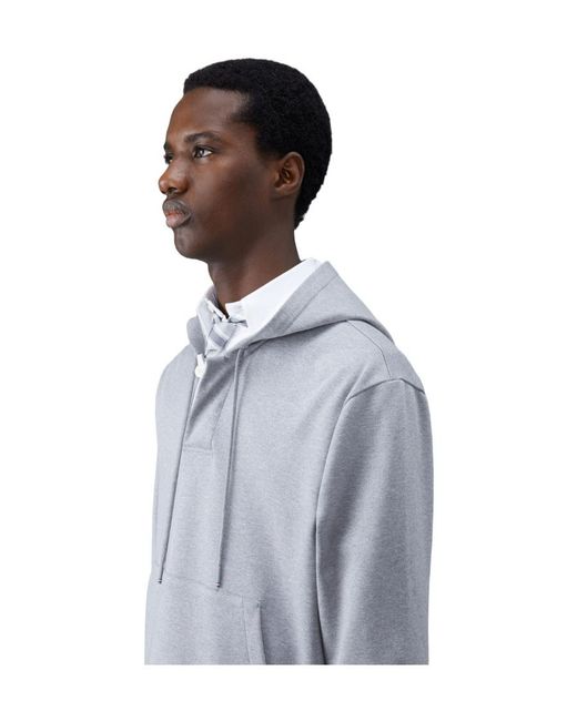 Thom Browne Gray Cotton Long-Sleeve Rugby Hoodie for men