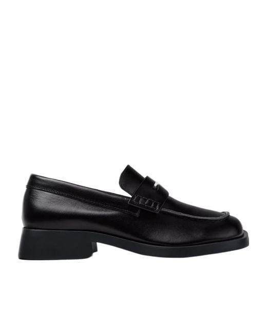 Camper Black Leather Moccasins For