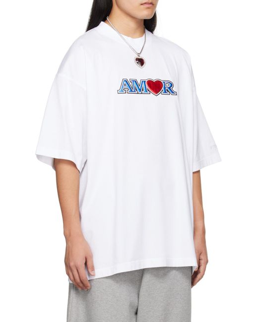 Vetements White T-Shirt With Round Neck And Short Sleeves for men