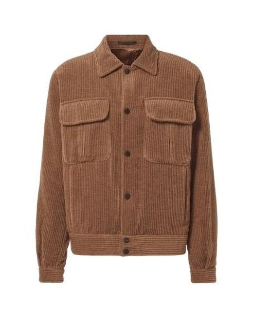 Giorgio Armani Brown Wool And Cashmere Velvet Blouson for men