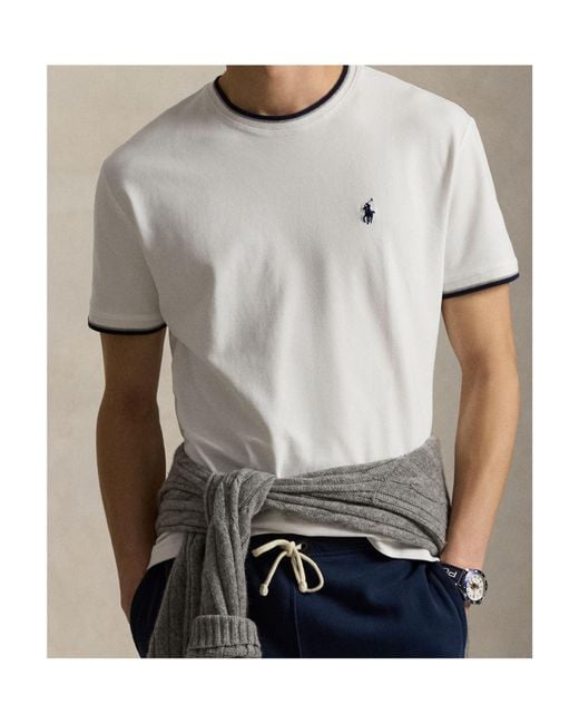 Polo Ralph Lauren White Logo Short-Sleeved T-Shirt for men