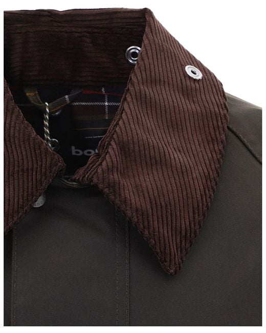 Barbour Black Logo Embroidered Snap-Fastened Coat for men