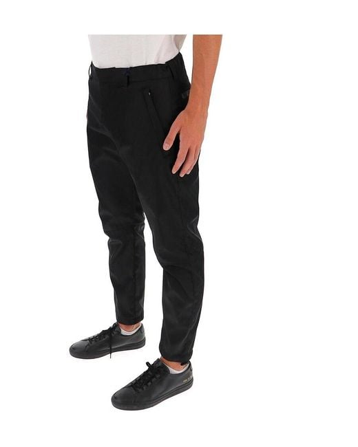 Prada Black Logo Plaque Detail Pants for men