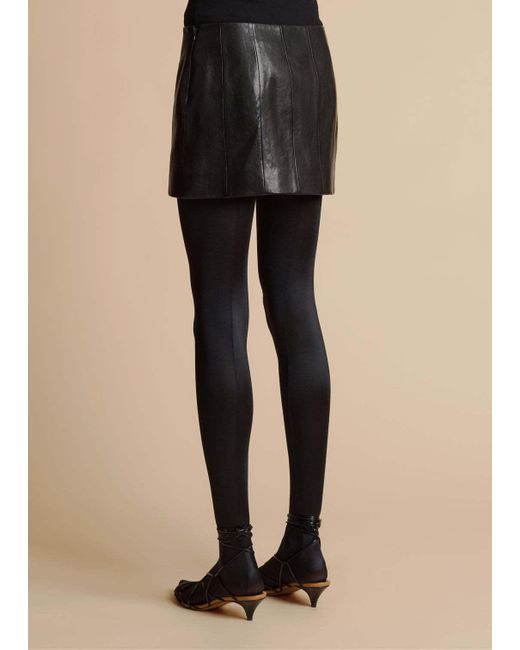 Khaite Black Meelar Panelled Mini Skirt
