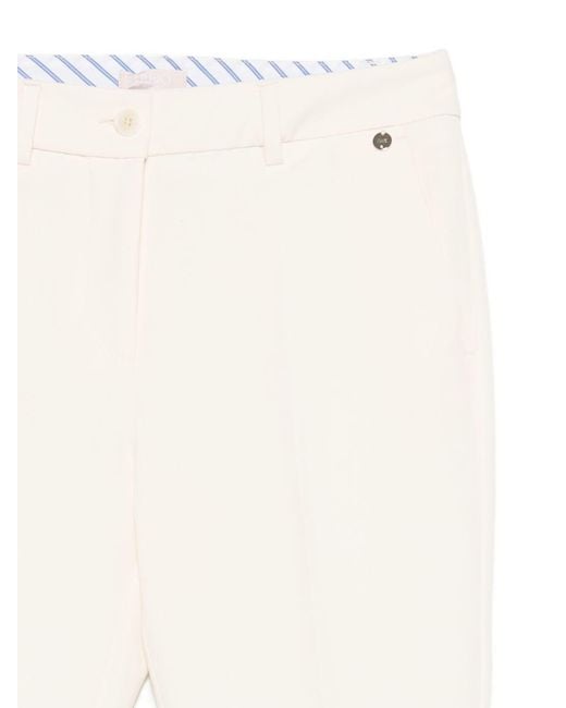Liu Jo White Logo-Plaque Trousers